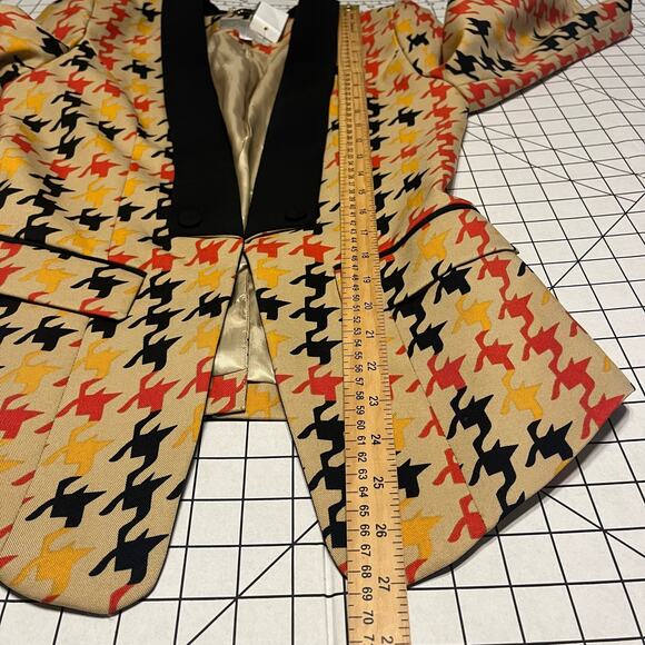 NWOT Vintage Anglo 3/4 Tuxedo Blazer Houndstooth Sz S-M - Picture 8 of 9